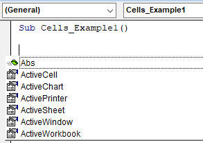 VBA Cells Example 1.2