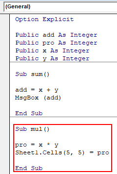 VBA Class Module Example 2-1