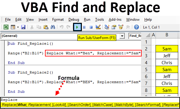 VBA Find And Replace How To Find And Replace Words In Excel VBA 