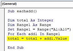 VBA For Each Loop Example 3-6