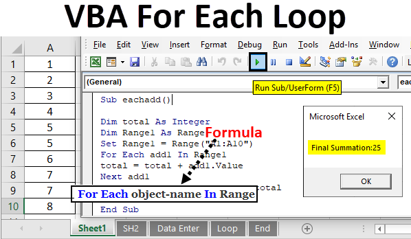 Excel vba for each в обратном порядке