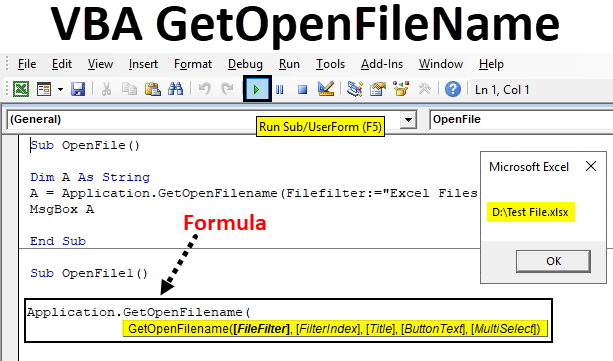 VBA GetOpenFileName