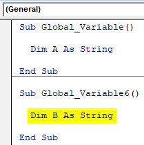Declare Variable B Example 1-5