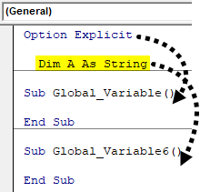 VBA Global Variables Example 1-7