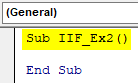 VBA IIF Example 2.2