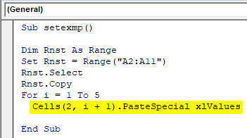 PasteSpecial Command Example 2-5