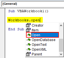 Open Command Example 1-3