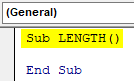 VBA length of String Example 2.1