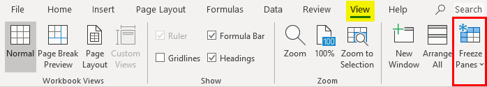 column header in excel example 1-6