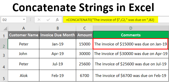concatenate strings in Excel