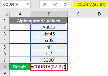 COUNTA Function in Excel 3-1