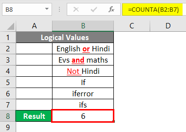 COUNTA Function in Excel 4-2