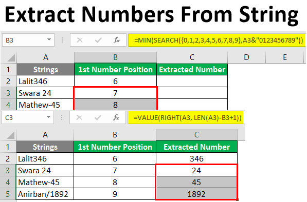 Extract First Number Excel