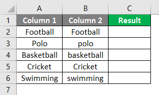 (Matching Columns in Excel) matching example 3-1