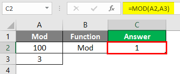 Excel Calculations -mod function 3