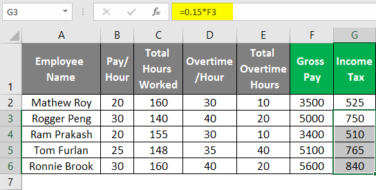 payroll in excel 1-9