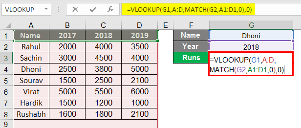 Dual lookup using Match function 1