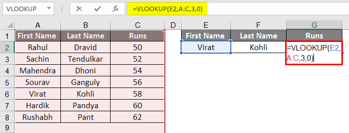 VLOOKUP Examples in Excel example runs