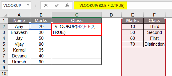 Class Using Approx Match 1