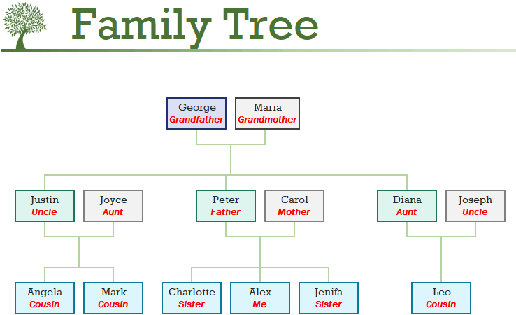 Using In-Built Family Tree Step 12