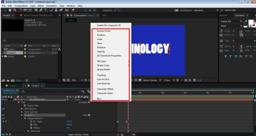 After Effect text 2.9