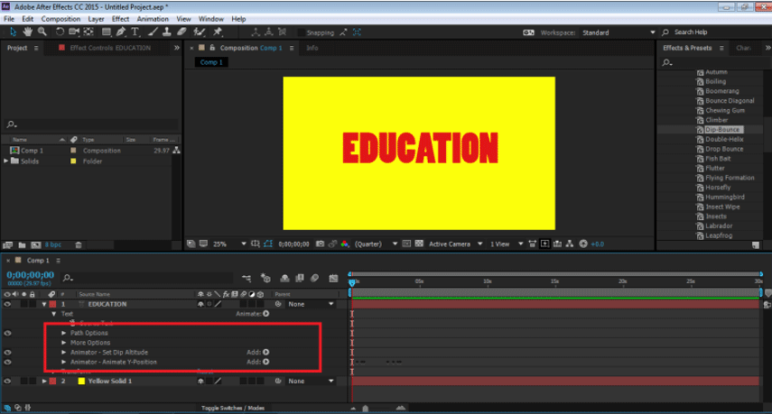 after effects video inside text