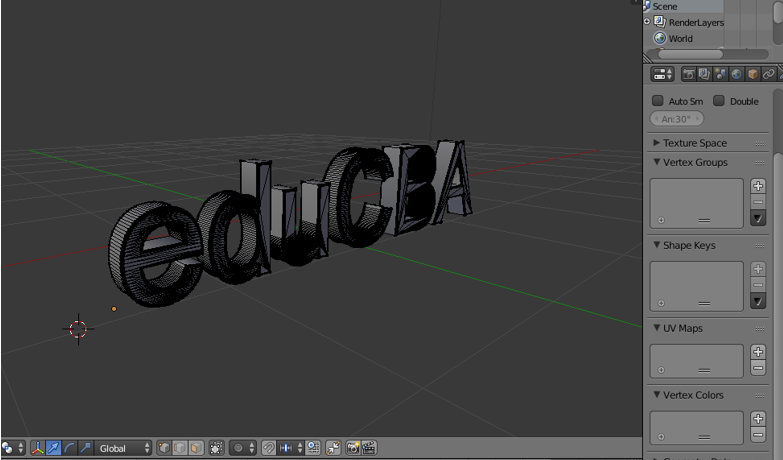 blender 2.8 convert text to mesh