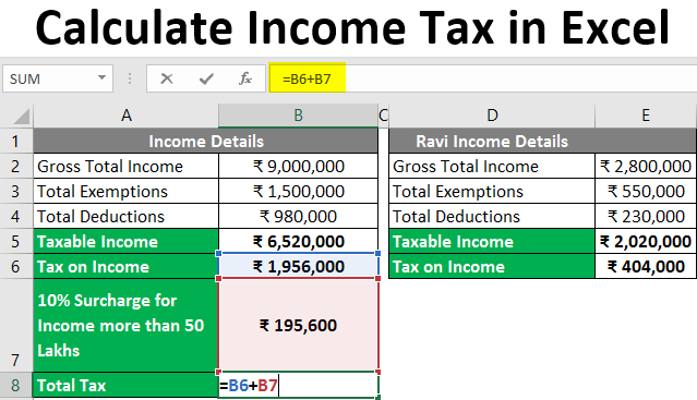 Calculate Income Tax in Excel