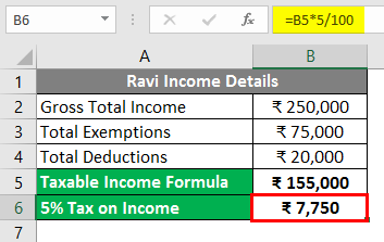 Calculate income tax in excel 1-6