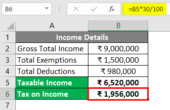 Calculate income tax in excel 3-5
