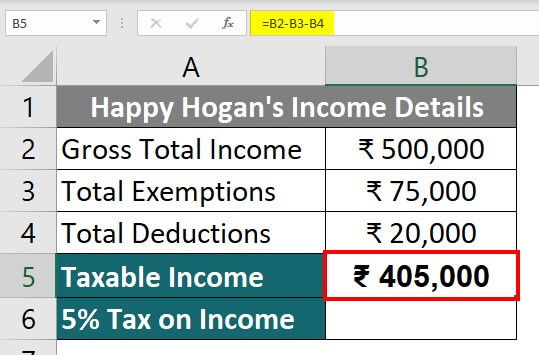 Calculate Income Tax in Excel-Example 1-4