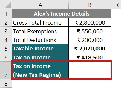 Calculate Income Tax in Excel-Example 4-1
