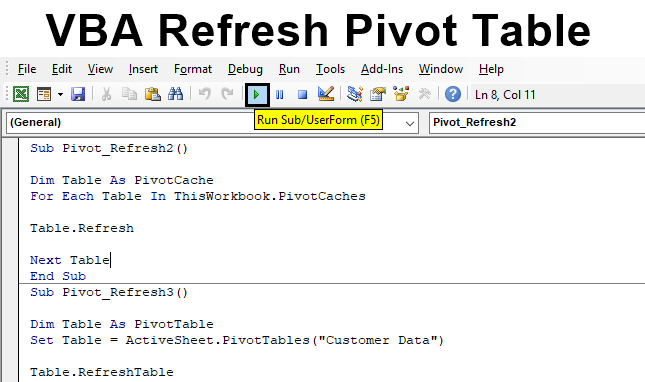 Excel VBA Refresh pivot table