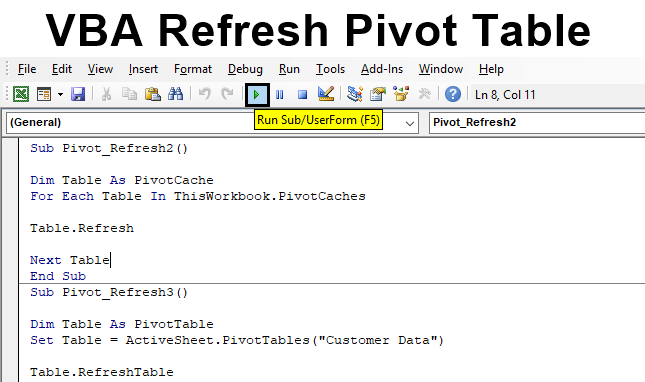 Vba Refresh Pivot Table How To Use