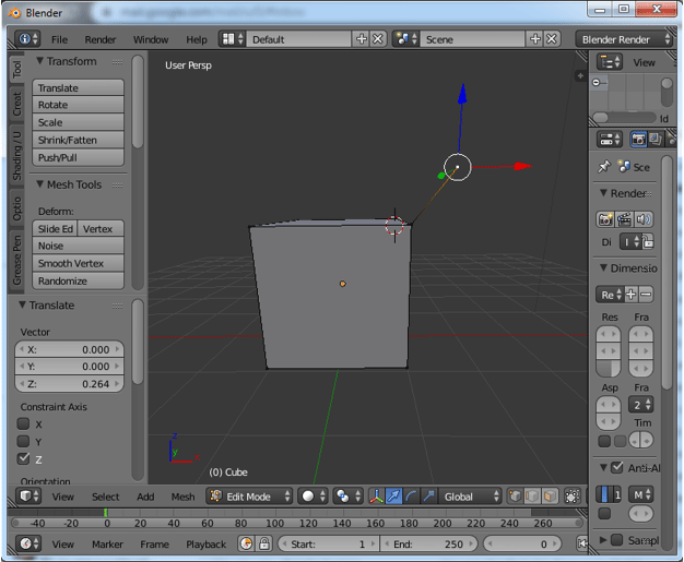 Extrude Blender Step 2.2