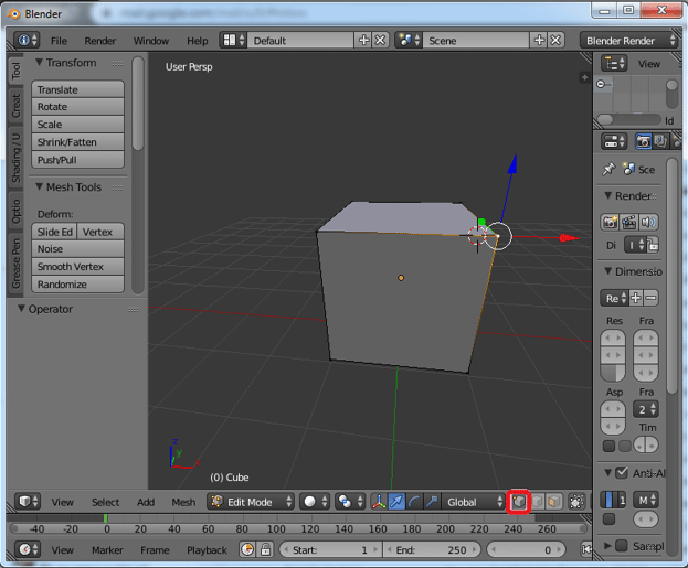 Extrude Blender Step 2.2