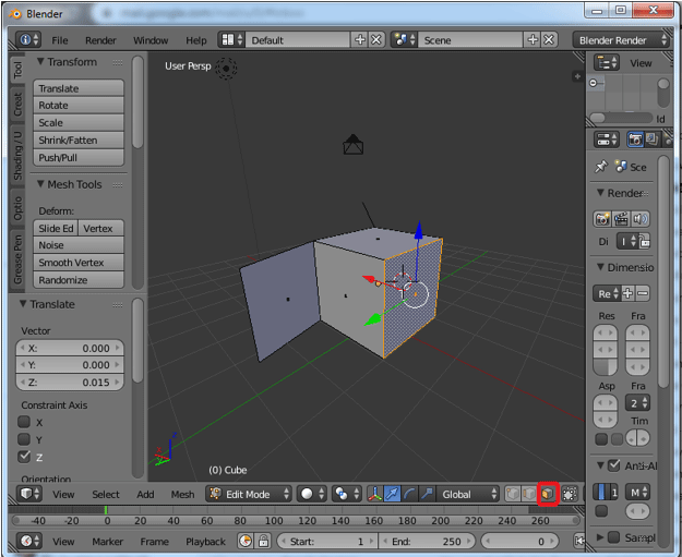 Extrude Blender Step 4.1