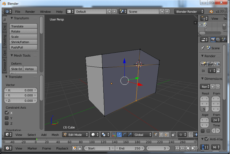 Extrude Blender Step 5.1