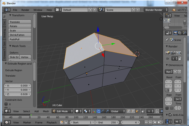 Extrude Blender Step 7.2
