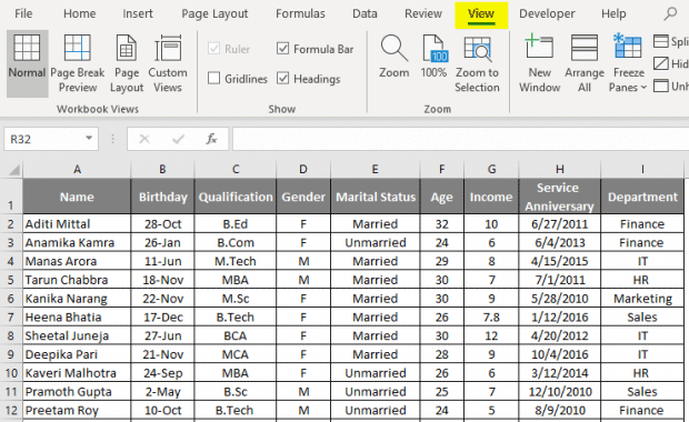 Column Freeze - Learn How to Freeze Columns in Excel | Educba