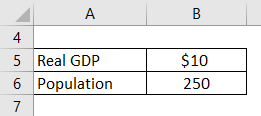 GDP Per Capita Formula Example 1-1