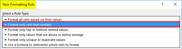 New Formatting Rule 