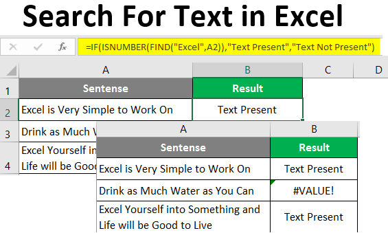 Search For Text in Excel