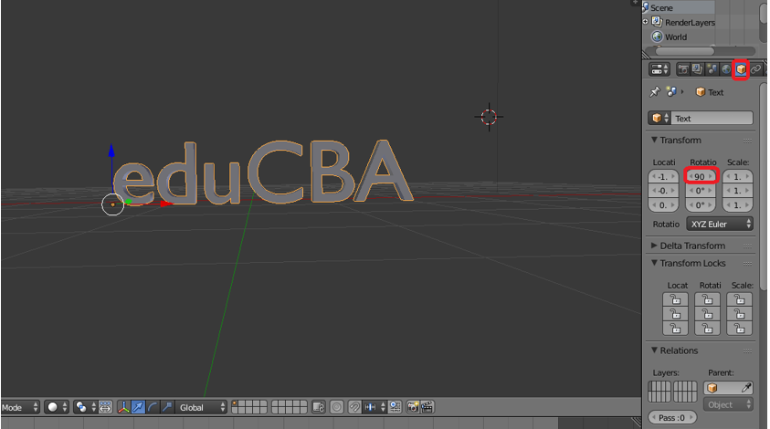 Step 5.1 (3d text in blender)