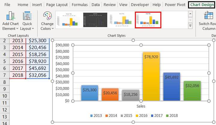 How To Change Chart Style