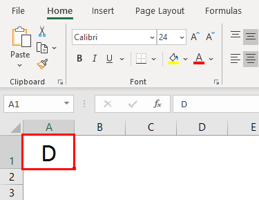 Delta Symbol in Excel - type” D”