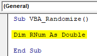 Define Variable RNum