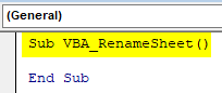 VBA Rename Sheet Example 1.2