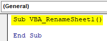 VBA Rename Sheet Example 2.1