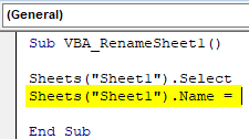 VBA Rename Sheet Example 2.3
